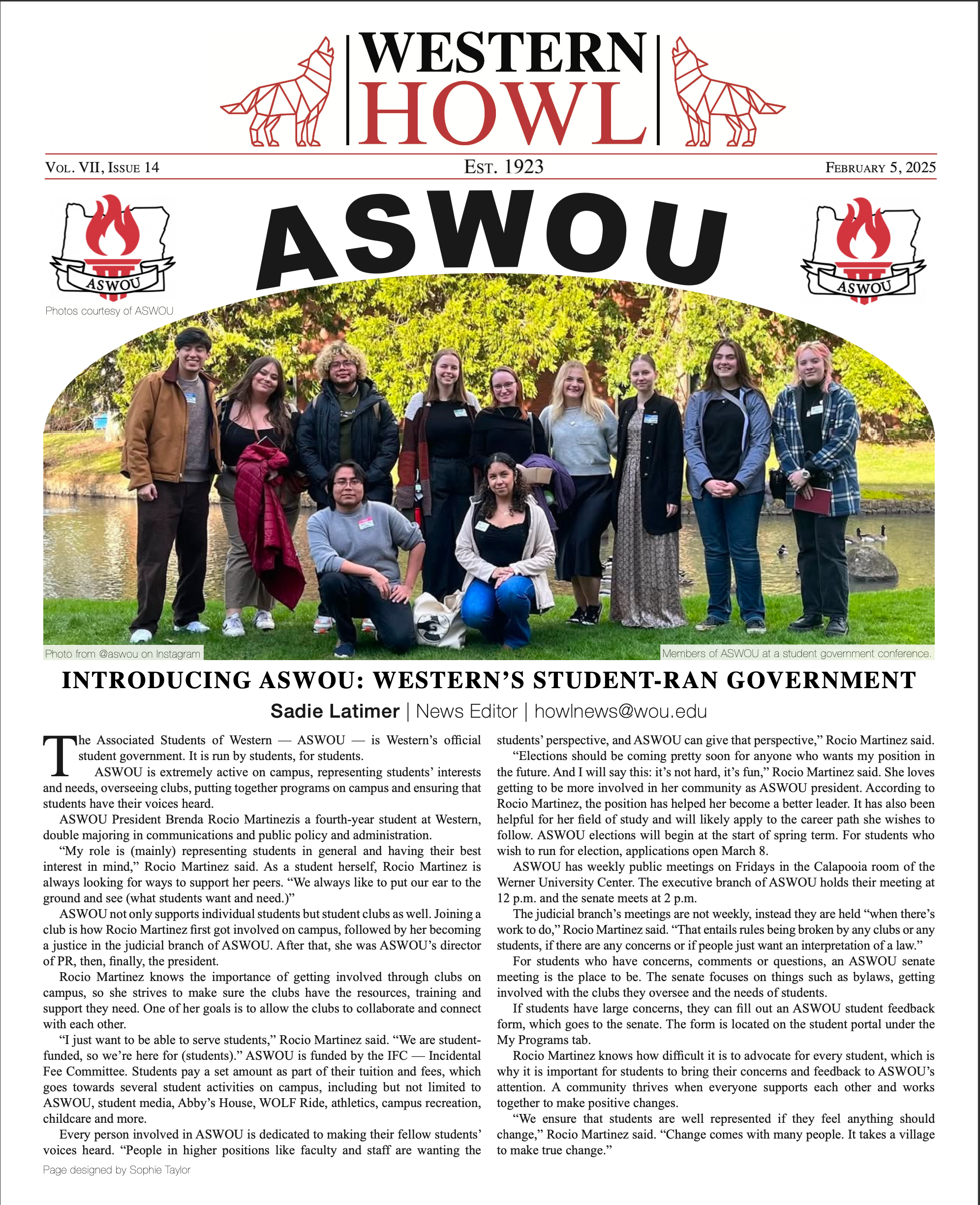 Western Howl Vol. VII, Issue 14 - February 5, 2025